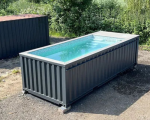 Contenedor piscina 20 pies con jets de nado – color gris antracita