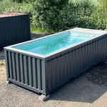 Contenedor piscina 20 pies con jets de nado – color gris antracita