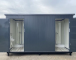 Contenedor sanitario 4x2m wc doble con duchas