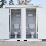 Baño portátil doble, Sanitario diferenciado para hombres y mujeres